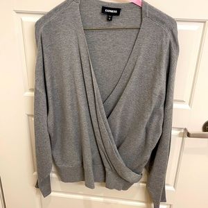 Women’s XL gray wrap sweater- Express